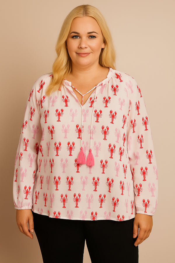 Zwillingsherz Bluse Lobster L/XL